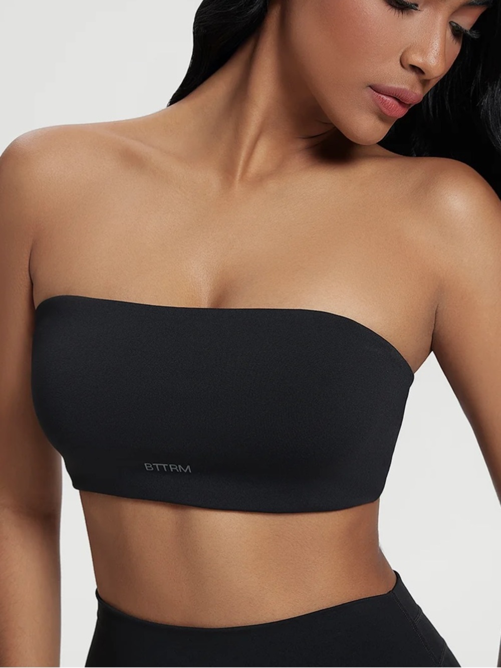 Back-Clasp Bandeau Top - Black